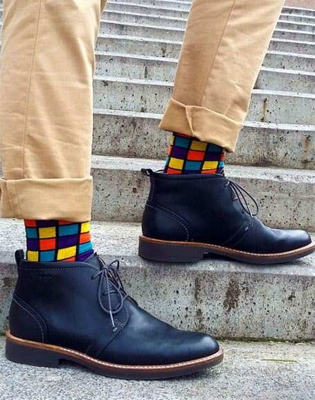 Colorful Socks With Khaki Pants