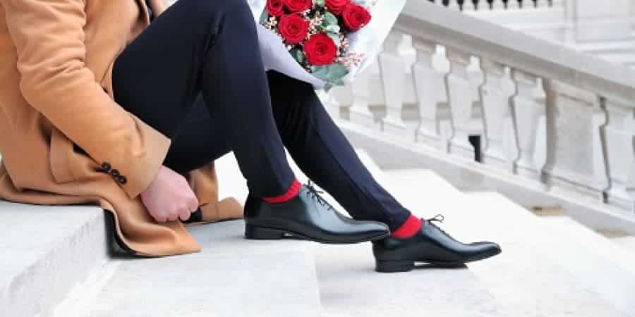 Red Socks With Black Shoes